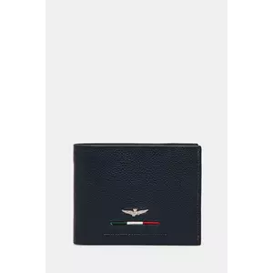 Aeronautica Militare portofel de piele barbati, culoarea albastru marin imagine