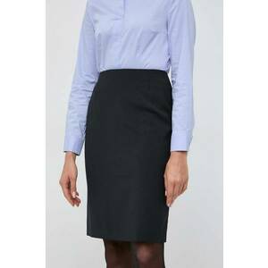 BOSS fusta de lana culoarea negru, mini, creion imagine