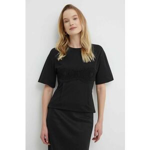 Sisley tricou din bumbac femei, culoarea negru imagine