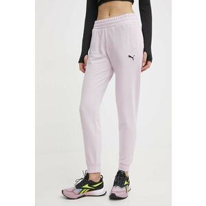 Puma pantaloni de trening din bumbac BETTER ESSENTIALS culoarea violet, uni 675989 imagine