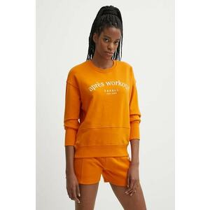 Casall hanorac de bumbac femei, culoarea portocaliu, cu imprimeu imagine