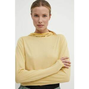 Fjallraven hanorac Abisko Sun culoarea galben, cu glugă, neted, F84108 imagine