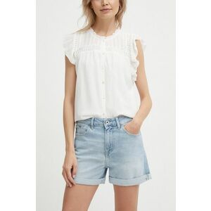 Pepe Jeans pantaloni scurti jeans SKINNY SHORT HW femei, neted, high waist, PL801121PF6 imagine