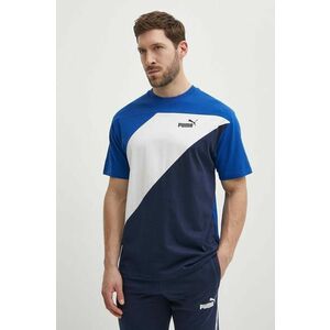 Puma tricou din bumbac POWER bărbați, culoarea bleumarin, cu model, 678929 imagine