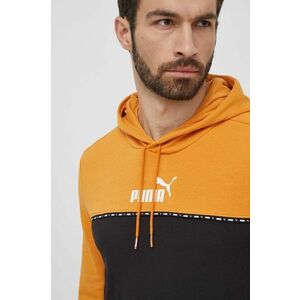 Puma bluză bărbați, culoarea portocaliu, cu glugă, imprimeu, 675173 imagine