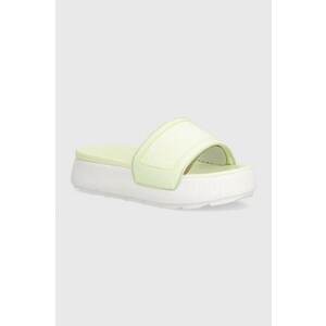Puma papuci Karmen Slide femei, culoarea verde, cu platforma, 389073 imagine