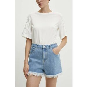 Answear Lab pantaloni scurti jeans femei, neted, high waist imagine