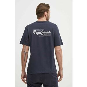 Pepe Jeans tricou din bumbac SINGLE CLIFORD barbati, culoarea albastru marin, cu imprimeu, PM509367 imagine