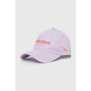 New Era șapcă de baseball din bumbac culoarea violet, cu imprimeu imagine