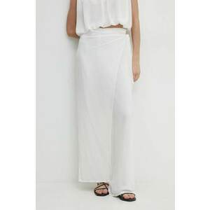 Answear Lab pantaloni femei, culoarea alb, lat, high waist imagine