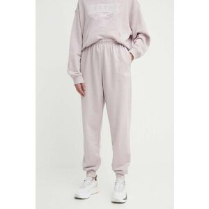 Reebok Classic pantaloni de trening din bumbac Archive Essentials culoarea roz, neted, 100076215 imagine
