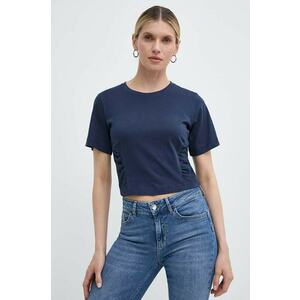 Silvian Heach tricou din bumbac femei, culoarea albastru marin imagine