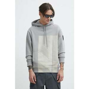 A-COLD-WALL* hanorac de bumbac Strand Hoodie barbati, culoarea gri, cu glugă, cu imprimeu, ACWMW186 imagine