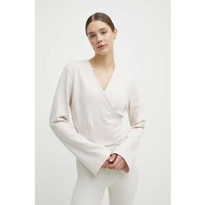 adidas Performance hanorac yoga culoarea bej, neted, IS2987 imagine