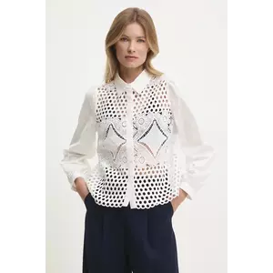 Answear Lab cămașă din bumbac femei, culoarea alb, cu guler clasic, regular imagine