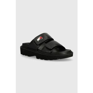Tommy Jeans papuci TJW PUFFED SANDAL femei, culoarea negru, EN0EN02560 imagine