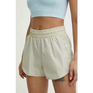 Under Armour pantaloni scurți de antrenament Flex culoarea bej, neted, high waist imagine