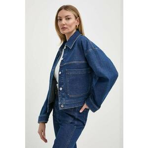 Ivy Oak geacă din denim femei, culoarea bleumarin, de tranziție, oversized, IO119094 imagine