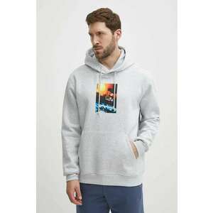 adidas Originals bluza barbati, culoarea gri, cu glugă, cu imprimeu, IS2907 imagine