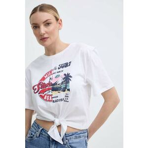 Silvian Heach tricou din bumbac femei, culoarea alb imagine