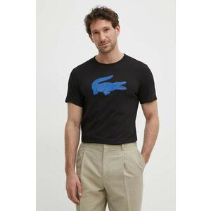 Lacoste tricou barbati, culoarea negru, cu imprimeu imagine