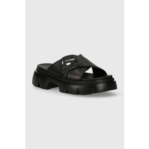 Karl Lagerfeld slapi de piele SUN TREKKA NFT femei, culoarea negru, cu platforma, KL83504 imagine