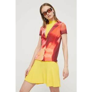 Desigual camasa NEREA femei, culoarea portocaliu, cu guler clasic, regular, 24SWTKA9 imagine