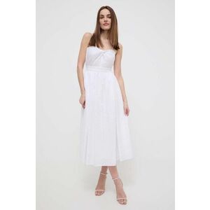 Karl Lagerfeld rochie culoarea alb, midi, evazată imagine