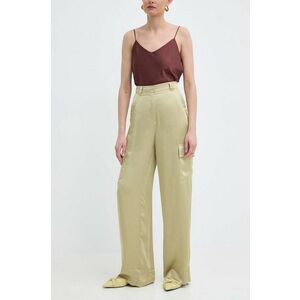 Marella pantaloni femei, culoarea verde, lat, high waist, 2413131131200 2413130000000 imagine