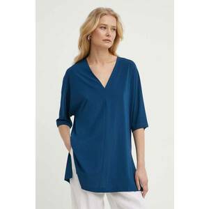 Max Mara Leisure bluza femei, culoarea albastru marin, neted, 2416941068600 imagine