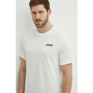 Reebok tricou din bumbac barbati, culoarea bej, cu imprimeu, 100075313 imagine