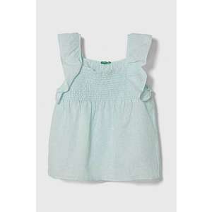 United Colors of Benetton bluza de in pentru copii culoarea turcoaz, modelator imagine