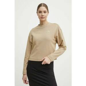 Puma bluza BETTER SPORTSWEAR femei, culoarea bej, cu imprimeu, 679008 imagine