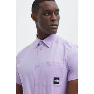 The North Face camasa barbati, culoarea violet, cu guler clasic, regular, NF0A879PQZI1 imagine