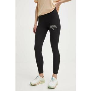 Puma colanti SQUAD femei, culoarea negru, cu imprimeu, 677900 imagine