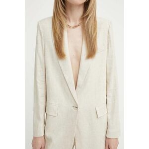 Bruuns Bazaar blazer din amestec de in OxalisBBFreida blazer culoarea bej, un singur rand de nasturi, neted, BBW3938 imagine