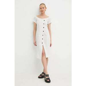 Marella rochie culoarea alb, midi, mulată, 2413221012200 imagine