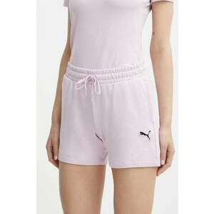 Puma pantaloni scurti din bumbac BETTER ESSENTIALS culoarea roz, neted, high waist, 680974 imagine