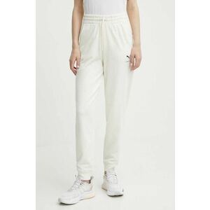 Puma pantaloni de trening BETTER SPORTSWEAR culoarea bej, cu imprimeu, 679010 imagine