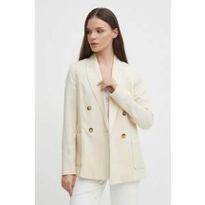 United Colors of Benetton sacou culoarea bej, cu doua randuri de nasturi, neted imagine