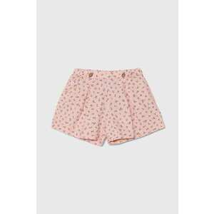 United Colors of Benetton pantaloni scurți de in pentru copii culoarea roz, modelator imagine