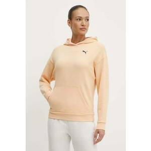 Puma hanorac de bumbac BETTER ESSENTIALS femei, culoarea portocaliu, cu glugă, uni 675988 imagine
