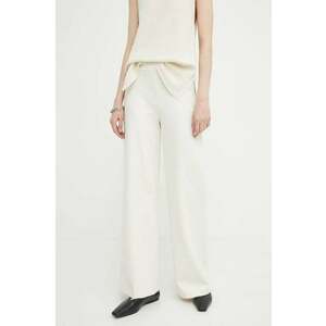 Drykorn pantaloni BEFORE femei, culoarea bej, drept, high waist, 138334 80693 imagine