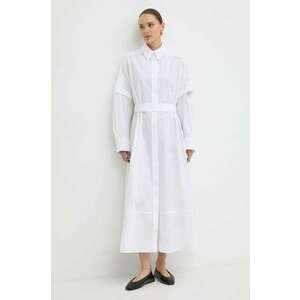 Ivy Oak rochie din bumbac culoarea alb, maxi, oversize, IO117614 imagine