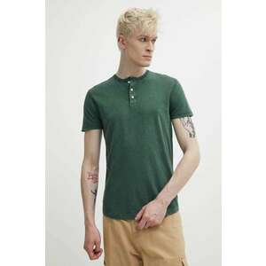 Superdry tricou din bumbac barbati, culoarea verde, neted imagine