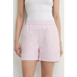 Résumé pantaloni scurti din bumbac AllanRS Shorts culoarea roz, neted, high waist, 20180951 imagine