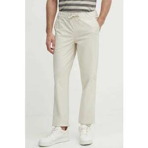 Pepe Jeans pantaloni PULL ON CUFFED SMART PANTS barbati, culoarea bej, mulata, PM211687 imagine