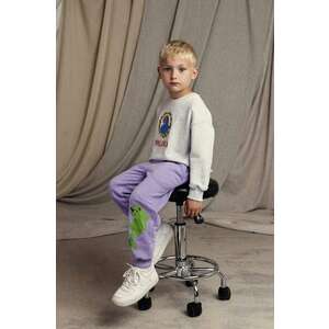 Mini Rodini pantaloni de trening din bumbac pentru copii Dolphin culoarea violet, cu imprimeu imagine