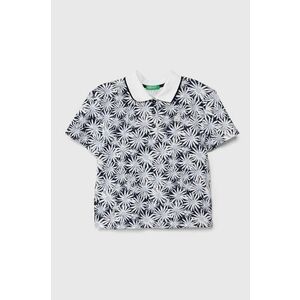 United Colors of Benetton tricou polo copii culoarea albastru marin, cu guler imagine