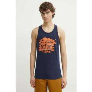 Superdry tricou barbati, culoarea albastru marin imagine